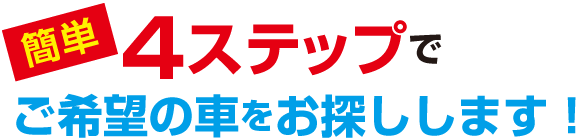 簡単！4ステップで欲しかった車があなたのもとに!