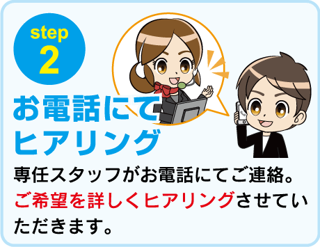 step2.お電話にてヒアリング